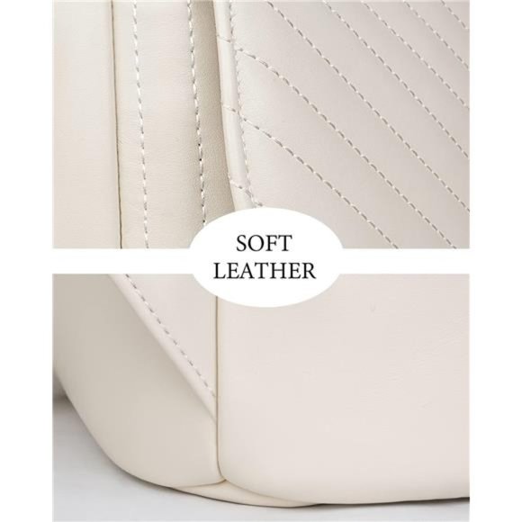 Quilted Laptop Backpack for Women Beige - Picture 5 of 6